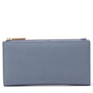 NWT Signature Slim Coated Canvas Wallet In Ash Blue